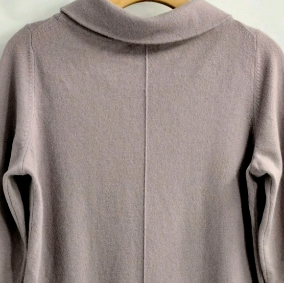 Pure Collection Cashmere Sweater Lavender Bardot Cowl Neck - Picture 6 of 9